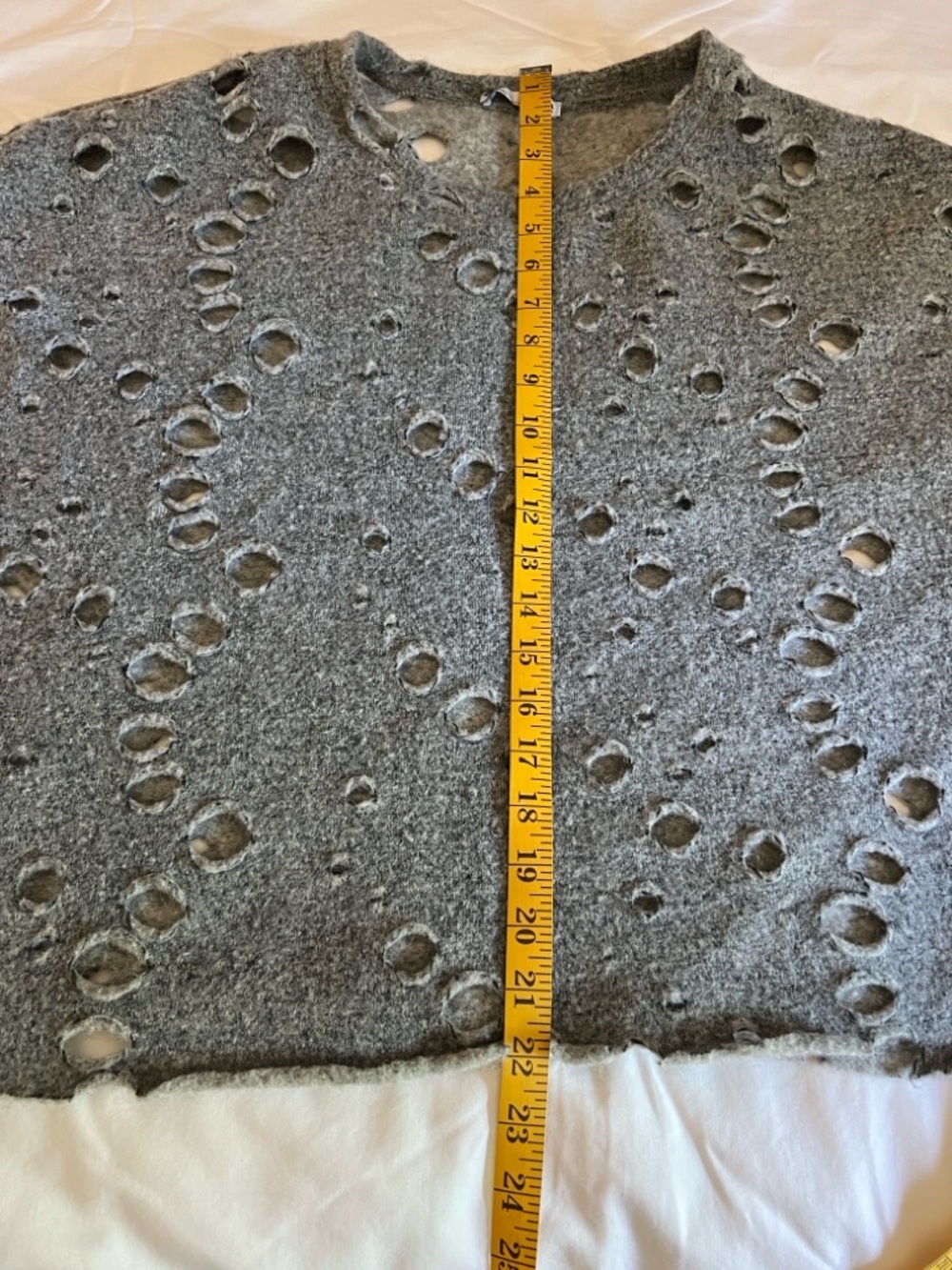 Zara Gray Distressed Hole-Detail Sweatshirt - Picture 5 of 5